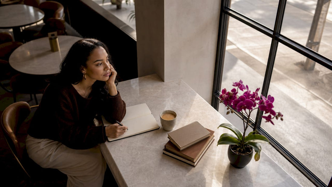 Woman journaling to build personal identity