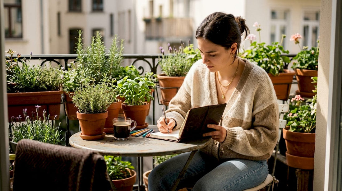 Woman reflecting on self-worth at kitchen table