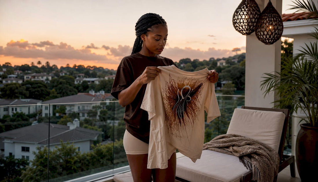 Woman choosing clothing for identity affirmation