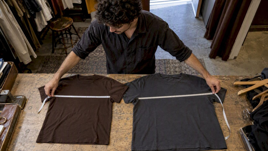 Comparing chest widths of two T-shirts