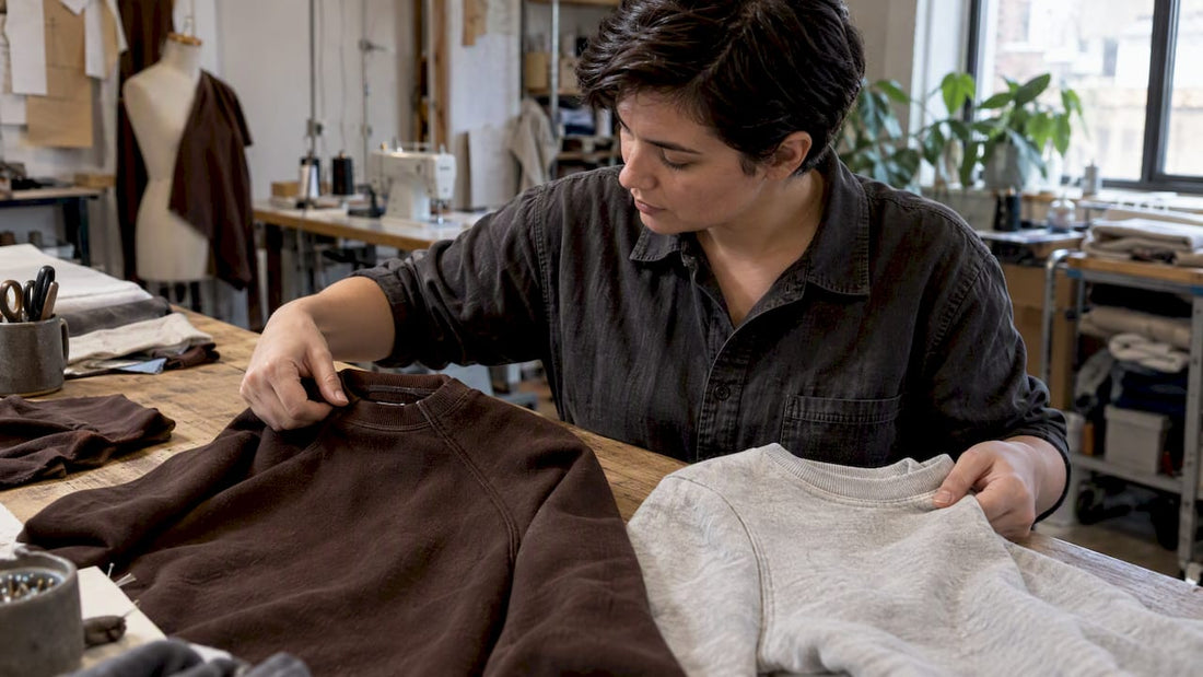 Sewist comparing raglan and set-in sleeve seams
